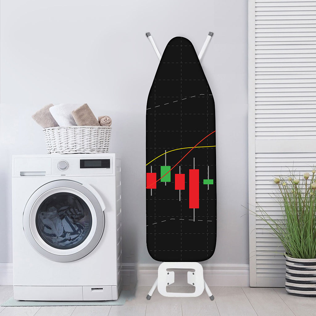 Stock Market Candlestick Print Ironing Board Cover