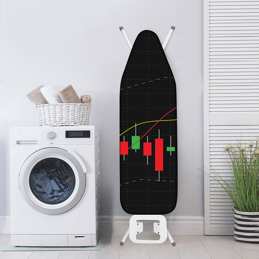 Stock Market Candlestick Print Ironing Board Cover