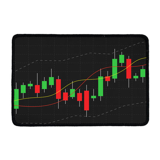 Stock Market Candlestick Print Kitchen Mat