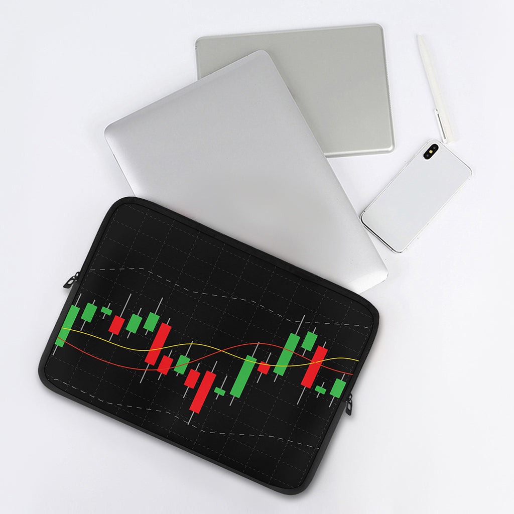 Stock Market Candlestick Print Laptop Sleeve