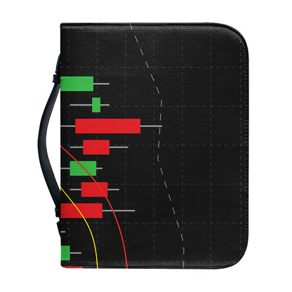 Stock Market Candlestick Print Leather Bible Cover
