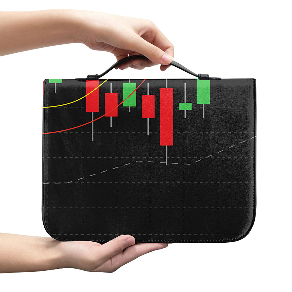 Stock Market Candlestick Print Leather Bible Cover