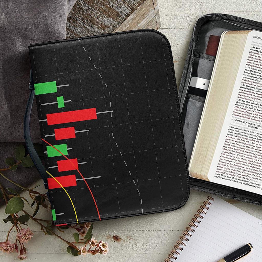 Stock Market Candlestick Print Leather Bible Cover