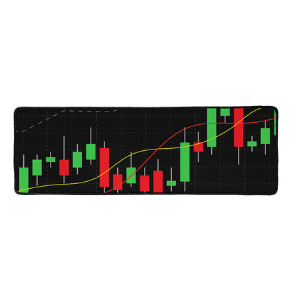 Stock Market Candlestick Print Long Kitchen Mat