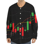 Stock Market Candlestick Print Long Sleeve Baseball Jersey