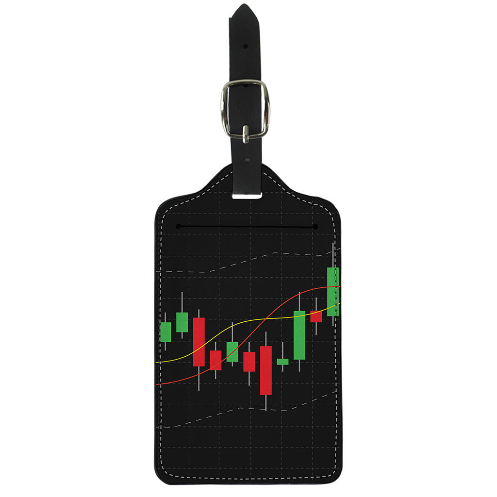 Stock Market Candlestick Print Luggage Tag