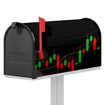 Stock Market Candlestick Print Mailbox Cover