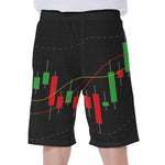 Stock Market Candlestick Print Men's Beach Shorts