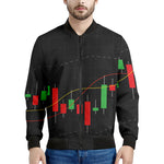 Stock Market Candlestick Print Men's Bomber Jacket