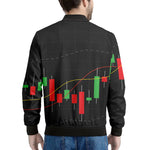 Stock Market Candlestick Print Men's Bomber Jacket