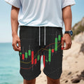 Stock Market Candlestick Print Men's Cargo Shorts