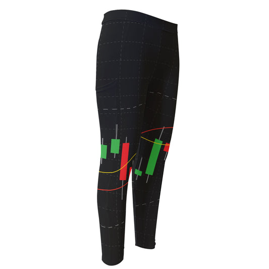 Stock Market Candlestick Print Men's Compression Pants