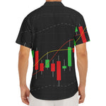 Stock Market Candlestick Print Men's Deep V-Neck Shirt