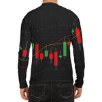 Stock Market Candlestick Print Men's Long Sleeve Rash Guard