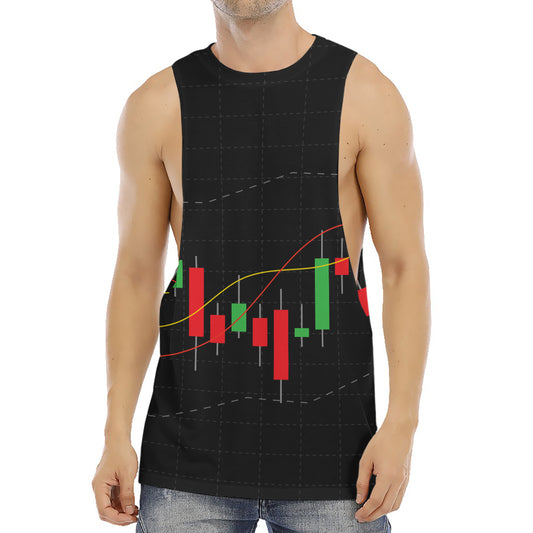 Stock Market Candlestick Print Men's Muscle Tank Top