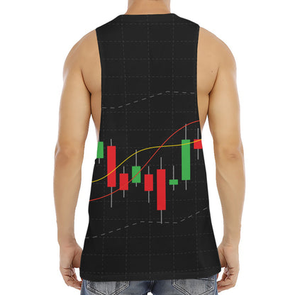 Stock Market Candlestick Print Men's Muscle Tank Top