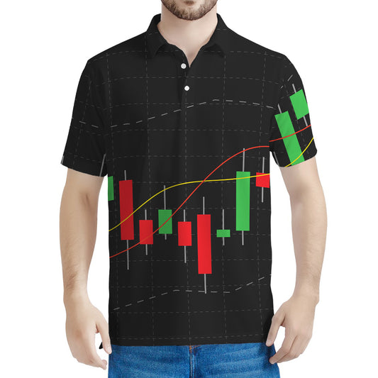 Stock Market Candlestick Print Men's Polo Shirt