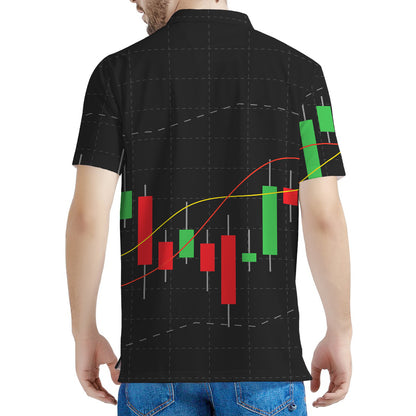 Stock Market Candlestick Print Men's Polo Shirt