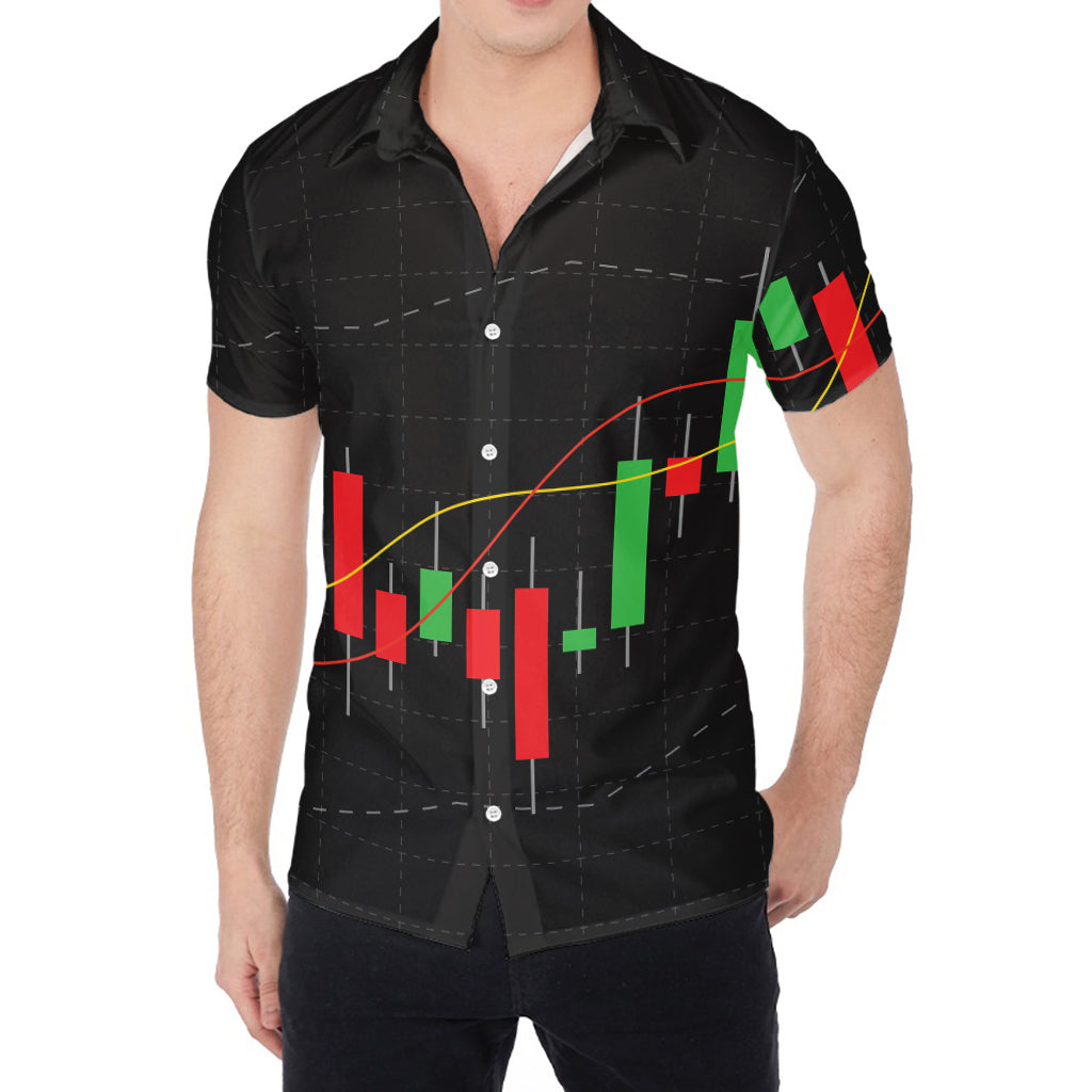 Stock Market Candlestick Print Men's Shirt