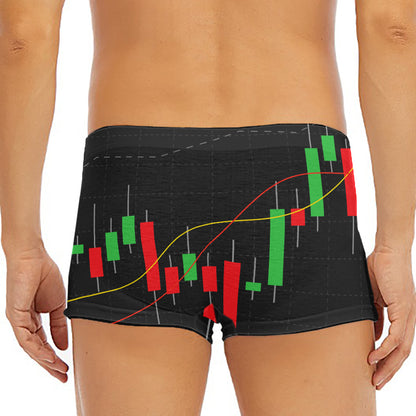 Stock Market Candlestick Print Men's Short Boxer Briefs