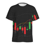 Stock Market Candlestick Print Men's Sports T-Shirt