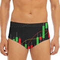Stock Market Candlestick Print Men's Triangle Swim Briefs