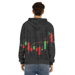 Stock Market Candlestick Print Men's Velvet Pullover Hoodie