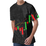 Stock Market Candlestick Print Men's Velvet T-Shirt