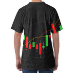 Stock Market Candlestick Print Men's Velvet T-Shirt