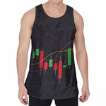 Stock Market Candlestick Print Men's Velvet Tank Top