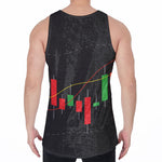 Stock Market Candlestick Print Men's Velvet Tank Top