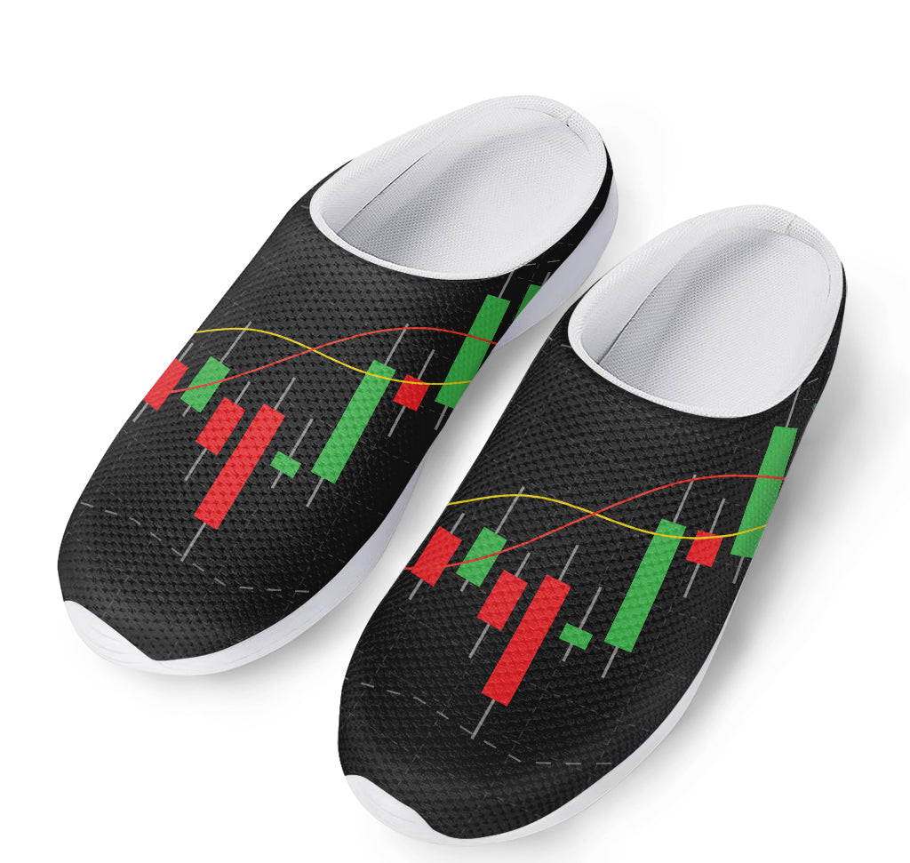 Stock Market Candlestick Print Mesh Casual Shoes
