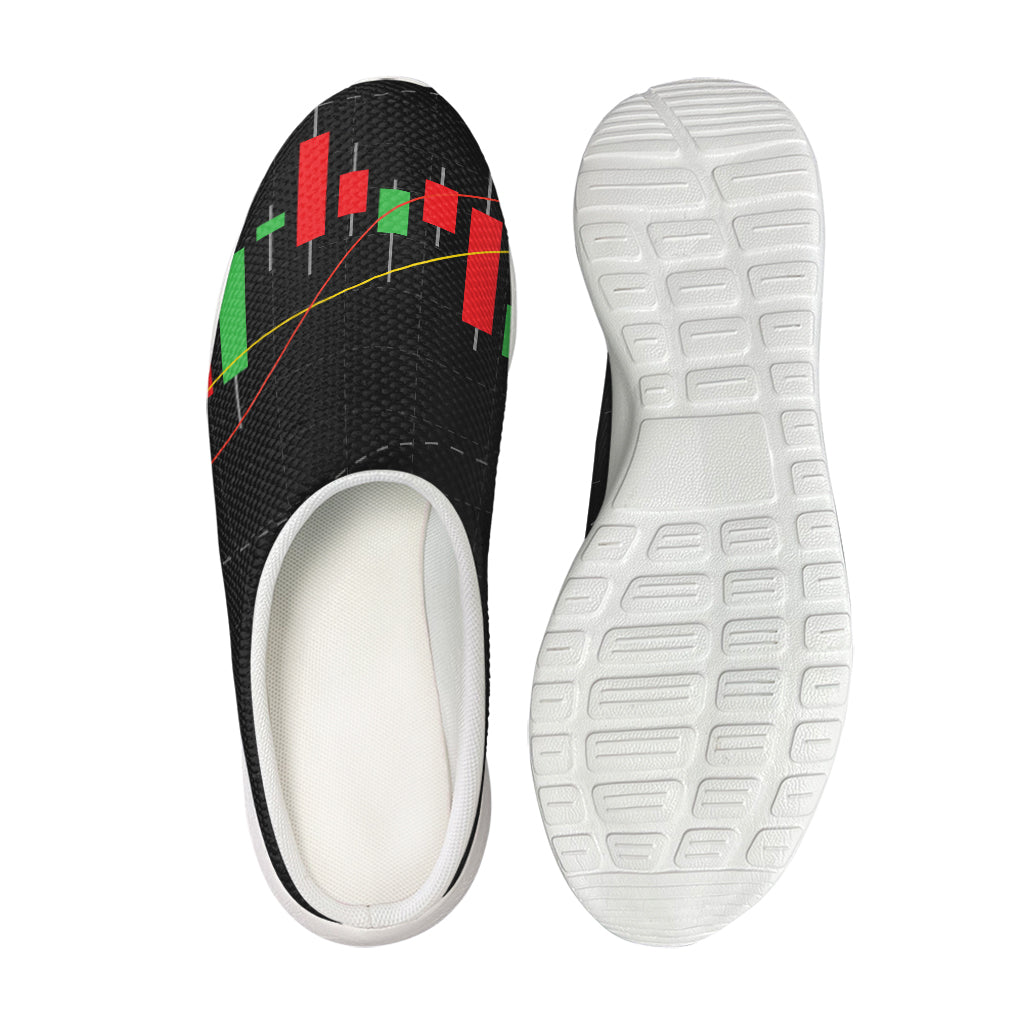 Stock Market Candlestick Print Mesh Casual Shoes