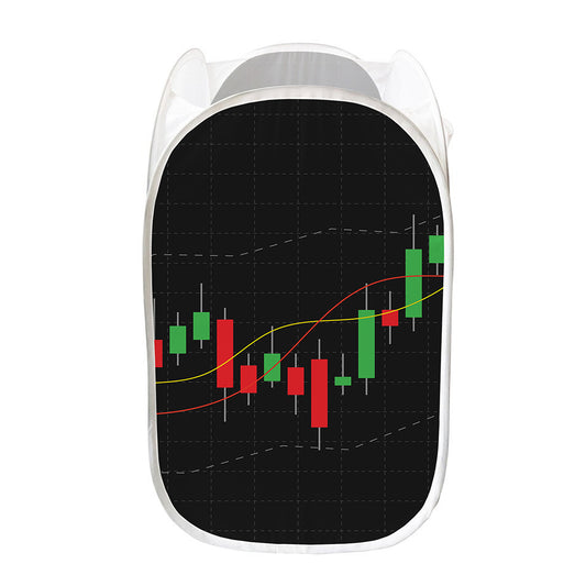 Stock Market Candlestick Print Mesh Laundry Hamper