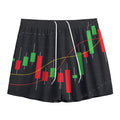 Stock Market Candlestick Print Mesh Shorts