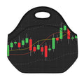Stock Market Candlestick Print Neoprene Lunch Bag