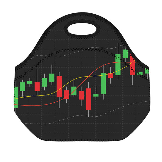 Stock Market Candlestick Print Neoprene Lunch Bag