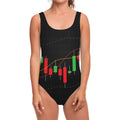 Stock Market Candlestick Print One Piece Swimsuit