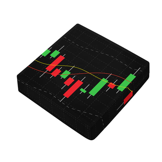 Stock Market Candlestick Print Outdoor Seat Cushion Cover