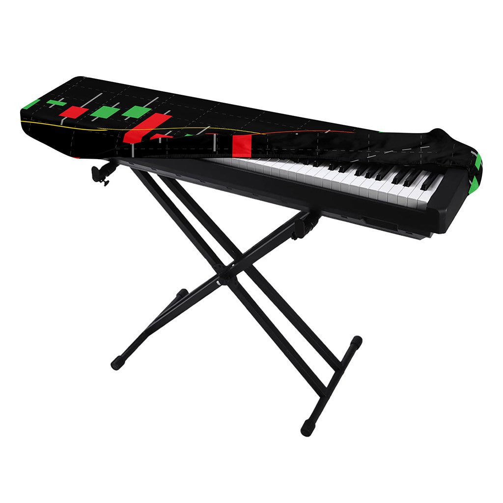 Stock Market Candlestick Print Piano Keyboard Cover