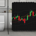 Stock Market Candlestick Print Polyester Shower Curtain