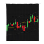 Stock Market Candlestick Print Polyester Shower Curtain