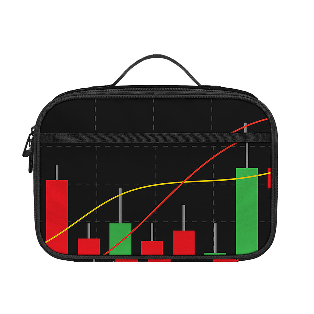 Stock Market Candlestick Print Portable Lunch Bag