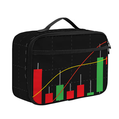 Stock Market Candlestick Print Portable Lunch Bag