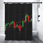 Stock Market Candlestick Print Premium Shower Curtain