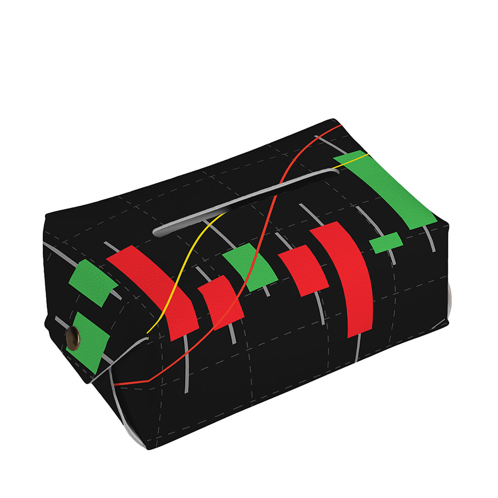 Stock Market Candlestick Print Rectangle Tissue Box Cover