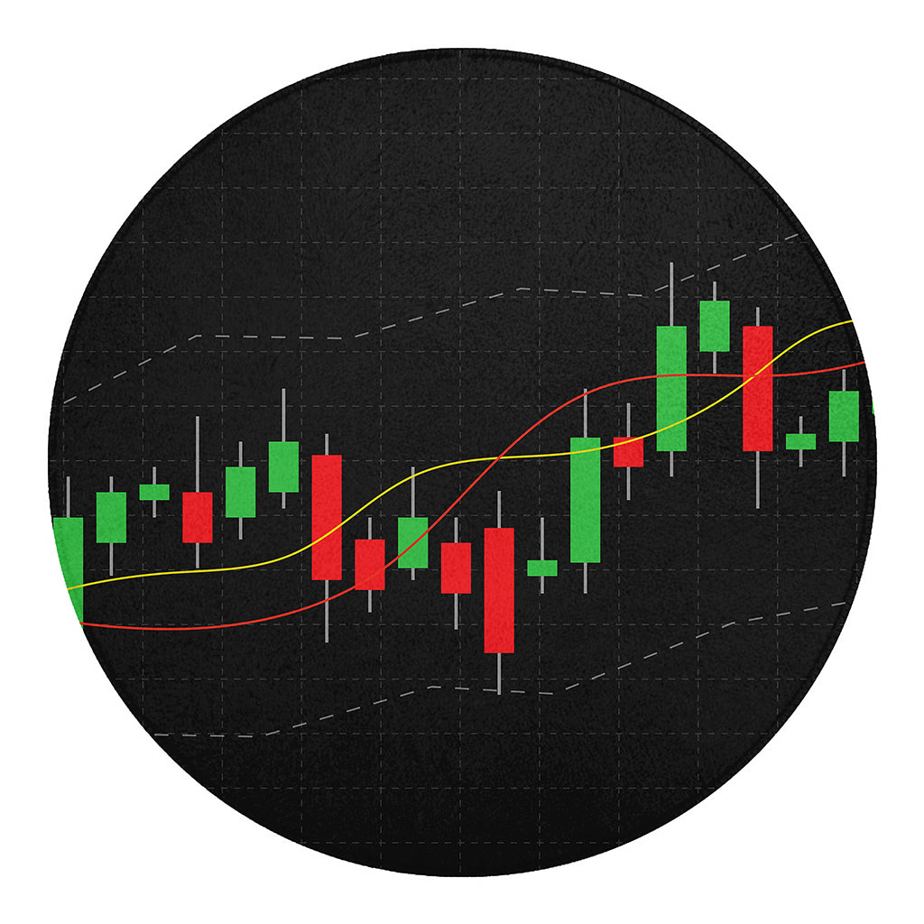 Stock Market Candlestick Print Round Blanket