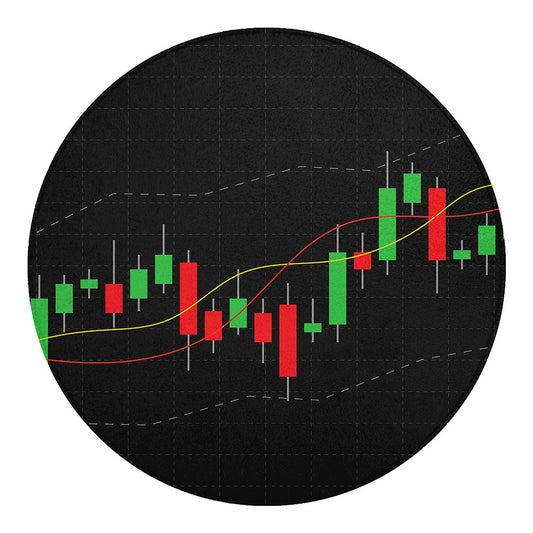 Stock Market Candlestick Print Round Blanket