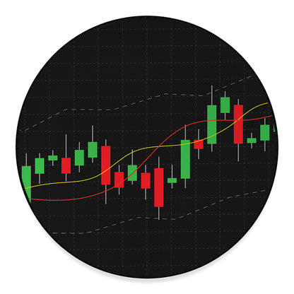 Stock Market Candlestick Print Round Floor Mat
