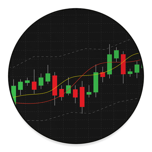 Stock Market Candlestick Print Round Floor Mat